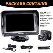 DoHonest Baby Car Camera HD 1080P: Rear Facing Car Baby Monitor Clear Image | Crystal Night Vision, Adjustable View Angle, Easy Setup, Anti-Glare Display, Safety for Kids & Infants