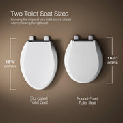KOHLER Cachet ReadyLatch Elongated Slow Close Toilet Seat, White | 4636-RL-0, Quiet Lid, Contoured Grip-Tight Bumpers Installation Hardware, Apartment Essentials