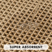 MIULEE Set of 2 Waffle Bathroom Rugs Boho Bath Mat Brown 18x30 Inch | Non Slip, Super Absorbent, Washable, Ultra Soft, Rubber Backed Bath Rugs for Bathroom Floor Tub Shower