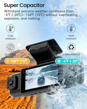 IIWEY N5 4 Channel Dash Cam for Cars, 360° View 2K Front 1080P Rear Inside | Includes 128GB Card, 5G WiFi & APP Control, IR Night Vision, G-Sensor, 24 Hours Parking Mode