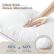 JOLLYVOGUE Firm Pillows Queen Size Set of 2, Supportive Bed Pillows with Oeko-Tex Certified Down Alternative Fill, Luxury Hotel Quality for Back, Stomach and Side Sleepers