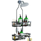 Joqixon Upgraded Extended Length Shower Organizer with Hooks, Rustproof Shampoo Soap Holder, Large Hanging Bathroom Caddy