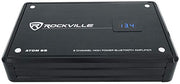 Rockville Atom 8B Black 8-Channel Marine/Boat Amplifier Amp | 3500W Peak, 880W RMS, Bluetooth, 4/6/8-Channel Configurable, Class D, Dual 50-250Hz Crossovers, RCA Line Output