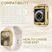 JR.DM 40mm Soft Flexible TPU Case Compatible for Apple Watch Series 6/5/4/SE Touchable Screen Lightweight Anti-Scratch All-Around Protector Thin Guard Shockproof Cover Shiny Bumper for iWatch, Gold