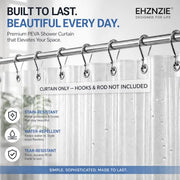 EHZNZIE Crystal Clear Shower Curtain Liner 72x72, PEVA Waterproof Bath Curtain, No Chemical Smell, 3 Weighted Magnets, Durable with Rustproof Metal Grommets