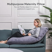 Momcozy Pregnancy Pillow for Sleeping - U Shaped Full Body Maternity Pillow | Removable Cover, Support for Back, Legs, Belly, Hips for Pregnant Women, Side Sleeper, Pregnancy Gifts & Essentials, 57 Inch