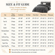 CozyLux Queen Comforter Set 88"x88" Dark Grey - 7 Piece Bed in a Bag | Fits Mattresses up to 14in, Sheets & Shams Included, OEKO-TEX Certified, 240GSM All-Season Fill, Couples & Guest Rooms