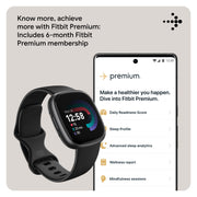 Google Fitbit Versa 4 Fitness Smartwatch, 24/7 Heart Rate - Black/Graphite | Daily Readiness, 3-month Google Health Premium Membership included, GPS, 40+ exercise modes, sleep tracking