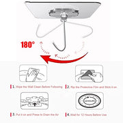DDMY Adhesive Wall Hooks Clear 50lb(Max) Heavy Duty Hanging Sticky-10 Pack | Heavy Duty Hooks for Walls Hanging 50 lbs No Damage, Waterproof Sticky Transparent Ceiling Hook for Towel/Kitchen/Outdoor