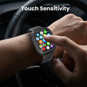 YIJDACASE 3 in 1 Waterproof Case for 40mm Apple Watch SE 3/2/1 Series 6/5/4 | 40mm PC Bumper 360 Full Face Cover Built-in Tempered Glass Screen Protector, Sensitive Touch Scratch, Matte Black