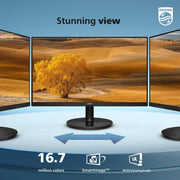 Philips 24 Inch Computer Monitor FHD 100Hz VA VESA Flicker-Free, 241V8LB | 1920×1080 LED Monitor, 4ms GtG, Adaptive Sync, HDMI 1.4, Tilt Adjust, Low Blue Light, 4yr Advance Replacement Warranty