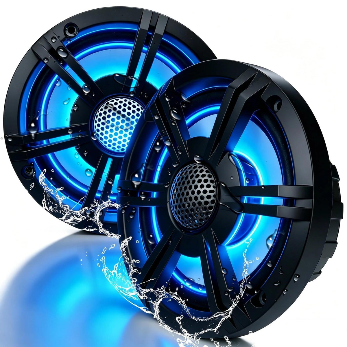 6.5" 800W Marine Speakers, IP66 Waterproof Boat Stereo Speakers with LED Lights, 2-Way Coaxial Audio, Y35 Woofer, for Marine/ATV/Motorcycle/Golf Cart/Motorhome/Powersports/Patio/Poolside/Deck/Home