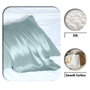 Suatien Mulberry Silk Pillowcase for Hair and Skin Standard Size, Haze Blue | Fits 20x26 Inches Pillows, Hypoallergenic, Smooth, Cooling Pillow Covers for Hot Sleepers with Hidden Zipper, Women Men Gift