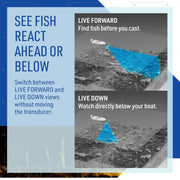 Lowrance Eagle Eye 9 Live Sonar Fish Finder with Preloaded C-MAP Charts | 9-inch IPS display, Live Forward, Live Down, CHIRP, FishReveal, included transducer