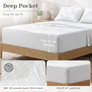 Comfort Spaces 100% Cotton Percale Sheets Twin Sheet Set 3 Pcs, White | Crisp, Cool & Breathable Bed Sheets, 12" Deep Pocket Fits Up to 14" Mattress, Lightweight, All Season Cozy, with Pillow Case