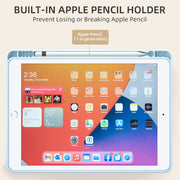 Akkerds for iPad 9th/8th/7th Generation Case 10.2 Inch, Sky Blue | With Pencil Holder, for iPad 10.2 Case 2021/2020/2019, Soft TPU Back, Slim Trifold Stand Protective Cover, Auto Sleep/Wake