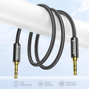 Syncwire 3.5mm Nylon Braided Aux Cable (3.3ft/1m,Hi-Fi Sound), Audio Auxiliary Input Adapter Male to Male Cord for Headphones, Car, Home Stereos, Speaker, iPhone, iPad, iPod, Echo & More – Black