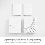 Mellanni Iconic 4-Piece Bed Sheet Set, 16" Deep Pocket (Queen, White) | 10M+ Sleepers. 16" Standard Fit. Lab-tested: Breathable, Stays Bright & Smooth. Good Housekeeping Best Bedding, 7 years.