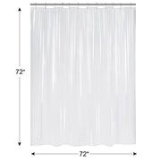 AmazerBath Plastic Shower Curtain Clear Premium PEVA, Clear Shower Curtain Heavy Duty 8G, Weighted Shower Curtains for Bathroom Accessories with 3 Big Stones and 12 Rustproof Grommets, 72x72 Inches