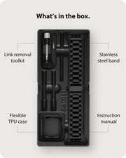 Fullmosa Metal Band with Case for Apple Watch 45/44/42/46/49/41/40/38mm | Fits iWatch Series 11 10 9 8 7 6 5 4 SE 3 2 1, Ultra4/3/2/1,Stainless Steel Strap for Men Women Professional Office Black