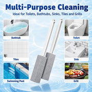 2 Pack Pumice Stone for Toilet Cleaning, Extra Long Handle for Removing Bowl Ring, Pool, Bathroom, Toilet Brush