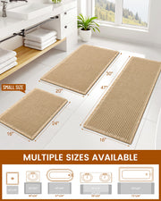 Smiry Waffle Bath Mat 30X20, Extra Soft Absorbent Bathroom Rugs, Brown | Non Slip Machine Washable Quick Dry Bath Rugs for Bathroom Floor, Tub, Shower, Home Decor Accessories