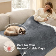 Bedsure Heated Blanket Throw Blanket with Preheat Function - Fast Heating Electric Blanket, Soft Flannel Throw with 6 Time Settings(Up to 10H), 6 Heating Settings, Gifts for Grandma (50"x60", Grey)