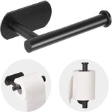 JOPOFI Toilet Paper Holder - Adhesive Toilet Paper Holder - Matte Black | Toilet Paper Holder Wall Mount for Bathroom,Stainless Steel Command Strip Toilet Paper Roll Holder Stick On Wall,No Drilling