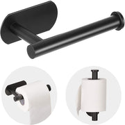 JOPOFI Toilet Paper Holder - Adhesive Toilet Paper Holder - Matte Black | Toilet Paper Holder Wall Mount for Bathroom,Stainless Steel Command Strip Toilet Paper Roll Holder Stick On Wall,No Drilling
