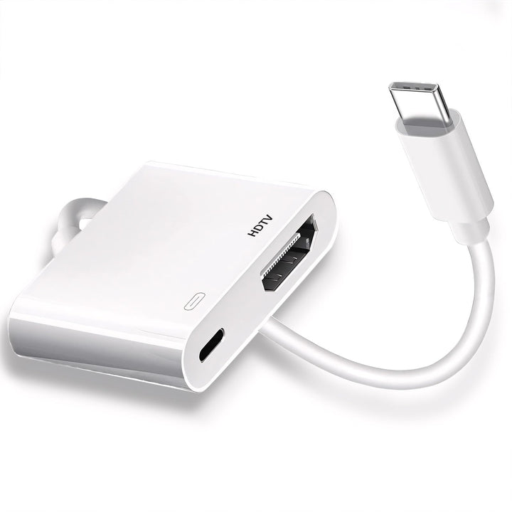 Kinhaly USB C to HDMI for TV, 4K@60Hz Type C to Adapter with Charging Port, iPhone to Hdmi to USB C Adapter Compatible for iPhone 18/17/16/15 Series/iPad Pro/MacBook Pro to HDTV Projector