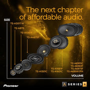 Pioneer A-Series Plus TS-A1681F 6.5" 4-Way Coaxial Car Speakers 350W Max | Ideal Factory Upgrade, Balanced Sound + Smooth Treble, Enhanced Bass, Installation Adaptors Included