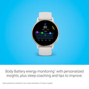 Garmin vívoactive® 5, Health & Fitness GPS Smartwatch, 42mm, Ivory | 24/7 Health Monitoring, Built-In Sports Apps, Sleep Coach, Body Battery™ Energy Monitoring, Workout Benefit & Recovery Time