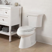 Mayfair Cassel slow close toilet seat, easy clean non-slip premium wood seat, install, made in USA, elongated, white
