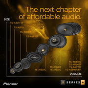 Pioneer A-Series Plus TS-A1681F 6.5" 4-Way Coaxial Car Speakers 350W Max | Ideal Factory Upgrade, Balanced Sound + Smooth Treble, Enhanced Bass, Installation Adaptors Included
