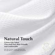 Dynamene Waffle Shower Curtain 256 GSM Heavy Duty Fabric 72"x72" White | Thick Textured Cloth, Weighted Hem, Water Repellent Washable, Hotel Luxury Polyester Shower Curtain Set for Bathroom 12 Hooks