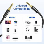 Syncwire 3.5mm Nylon Braided Aux Cable (3.3ft/1m,Hi-Fi Sound), Audio Auxiliary Input Adapter Male to Male Cord for Headphones, Car, Home Stereos, Speaker, iPhone, iPad, iPod, Echo & More – Black