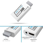 PORTHOLIC Wii to HDMI Converter 1080P for Full HD Device, Wii HDMI Adapter with 3,5mm Audio Jack&HDMI Output Compatible with Wii, Wii U, HDTV, Monitor-Supports All Wii Display Modes 720P, NTS