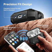 MOBOSI for AirPods Pro 3 Case with Magnetic Lid Lock,Black | Compatible with MagSafe,Military Grade Shockproof Protective Cover with Cleaner Kit& Keychain for iPod Pro 3 Case(2025)