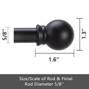 GXOACKJ Curtain Rods for windows 32-48 inch, 5/8 inch Decorative Curtain Rod Set, Matte Black Splicing Heavy Duty Metal Curtain Rod with Brackets