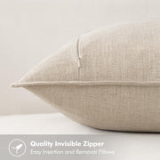 MIULEE Decorative Euro Sham Pillow Covers 26x26 Natural Beige | Boho Farmhouse​ ​Neutral Couch Throw Pillows for Bed, Pack of 2 Accent Modern Pillowcases, Sofa Livingroom Home Decor