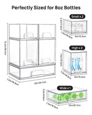 Vtopmart Clear Stackable Storage Drawers Set of 5, Plastic Organizer Bins | Multi-purpose Boxes for Baby Bottle Storage, Ideal for Kichen, Vanity, Bathroom, Undersink, Cabinet, Pantry Organization