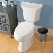 Mayfair Cassel slow close toilet seat, easy clean non-slip premium wood seat, install, made in USA, elongated, white