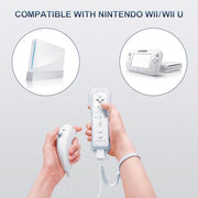 FASIGO Remote Controller with Nunchuck, Compatible with Nintendo Wii/Wii U | 2 Pack, White