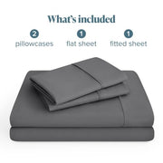 Bare Home Queen Sheet Set - 1800 Ultra-Soft (Queen, Grey) | Deep Pockets 6 to 15 Inches, Breathable, Hypoallergenic, Hotel Luxury, Easy Fit, Soft, All-Season