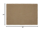 TYUU Waffle Bath Mat, Boho Bathroom Rugs Non Slip Washable, 30x20 Khaki | Super Absorbent Quick Dry Bath Rug, Non-Slip Backing, Soft Waffle Boho Farmhouse Bathroom Mats, Tub, Shower & Home Decor