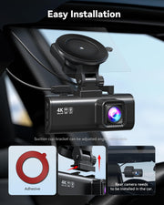 REDTIGER F7NP 4K Dash Cam Front Rear, STARVIS 2 Sensor, Free Card Included | 5.8GHz WiFi-20MB/s Download, WDR Night Vision, Wide Angle, G-sensor Incident Detection, 24H Parking Mode(Hardwire kit needed)