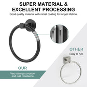 SetSail Towel Holder for Bathroom Wall Matte Black Towel Ring | Stainless Steel Hand Towel Holder Heavy Duty Towel Hanger for Bath, Kitchen