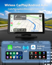 Carplay Screen for Car, 7" Wireless Apple Carplay & Android Auto | Car play with 1080P Backup Camera, GPS Navigation, Voice Control, Mirror Link, FM/AUX Audio, Plug & Play