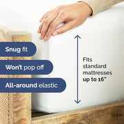 Queen Fitted Sheet - Single Fitted Sheet Only - 8-16" Deep Pockets - White | Bottom Fitted Sheet Only w/ 8-16 Inch Deep Pockets, Ultra-Soft, Breathable & Wrinkle Free, Easy-Care, Fade & Shrink Resistant