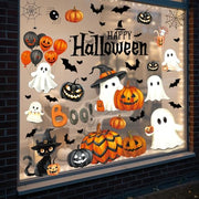 Halloween Window Clings Stickers Decor Fall Halloween Decorations Indoor | 8 Sheets Large Ghost Pumpkin Window Clings for Glass Windows & Doors, Holiday Window Decals for Home Office Classroom Parties